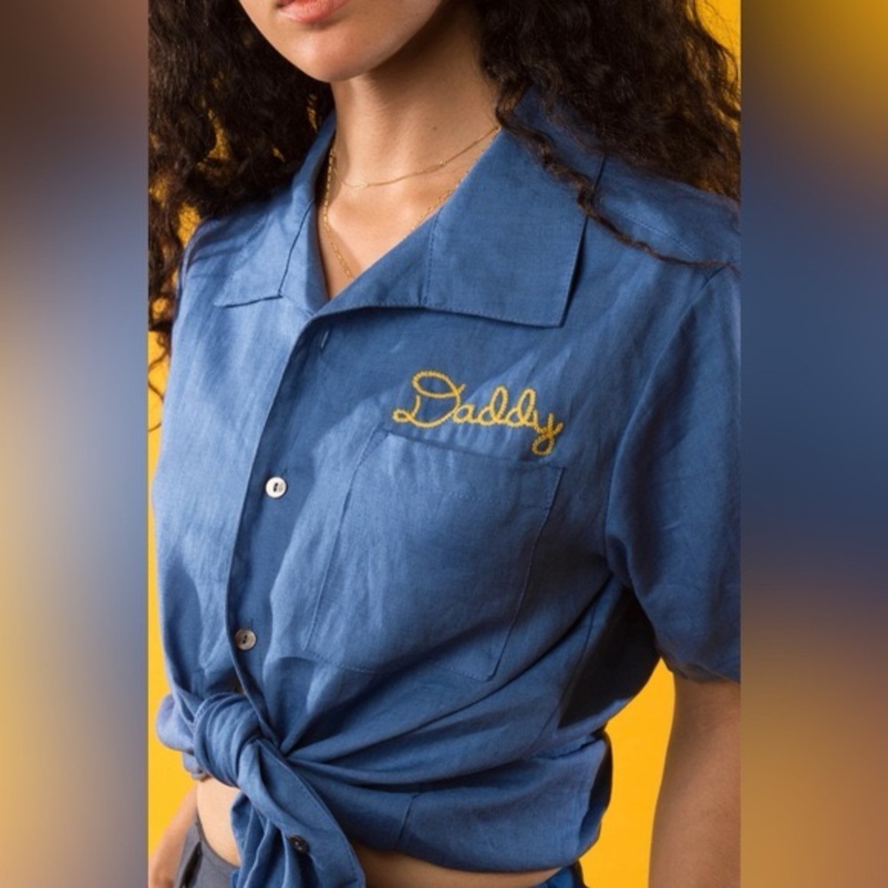 Fashion Brand Company Blue Button Down Daddy Shirt